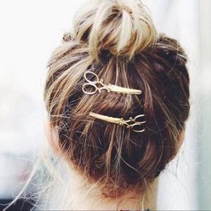 NEW Hairstylist Scissor Gold Hair Accessories Accessory Clip Gift